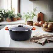 Faitout noir 32cm revêtement céramique - "RobuCook"