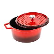 Cocotte en fonte émaillée ronde rouge 26cm