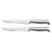 2 couteaux à steak argent 25cm - "Nouvelle vague