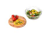 2 saladiers en verre bambou 20/24cm