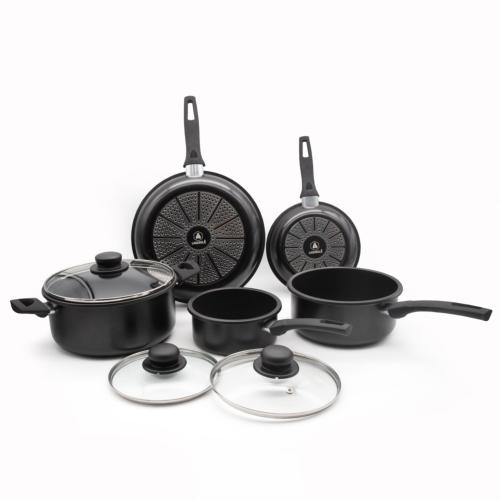 Batterie de cuisine - Set de 8 pièces noir 