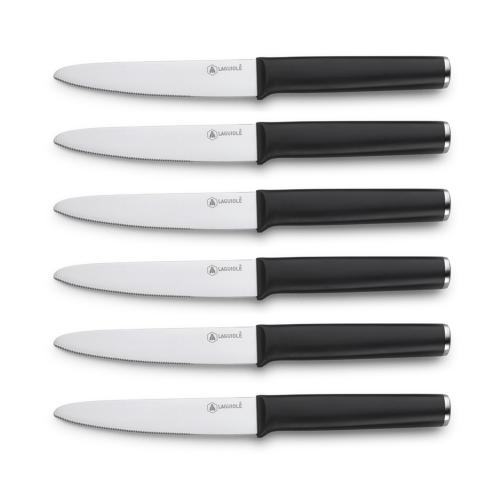 Set de 6 couteaux à steak en acier noir - "Sirius"
