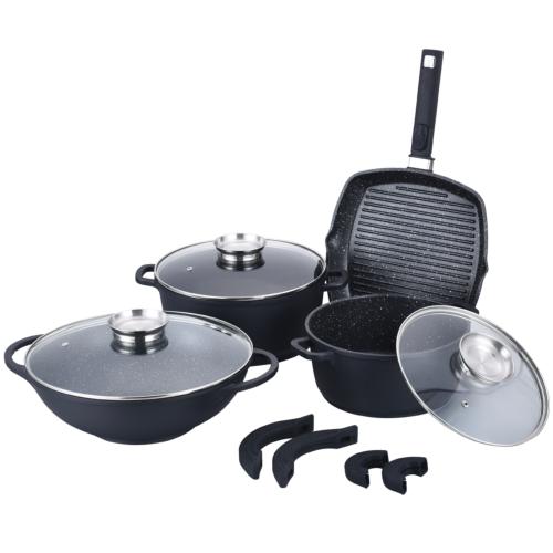 Batterie 14 pièces "Maestro Topaze" - aluminium - noir