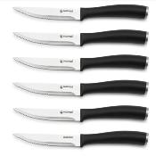 Set de 6 couteaux à steak en acier noir - "Tirel"
