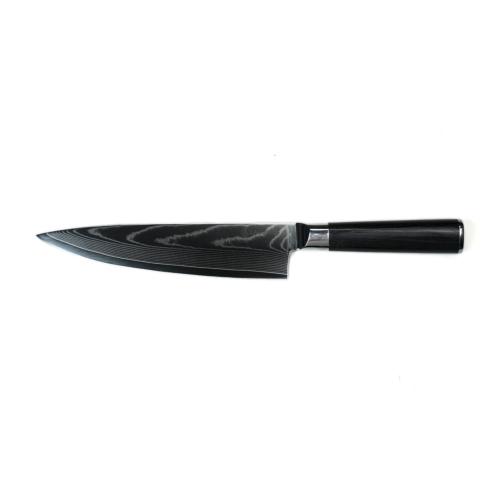 Couteau de chef noir damas 34cm avec étui - "Core"