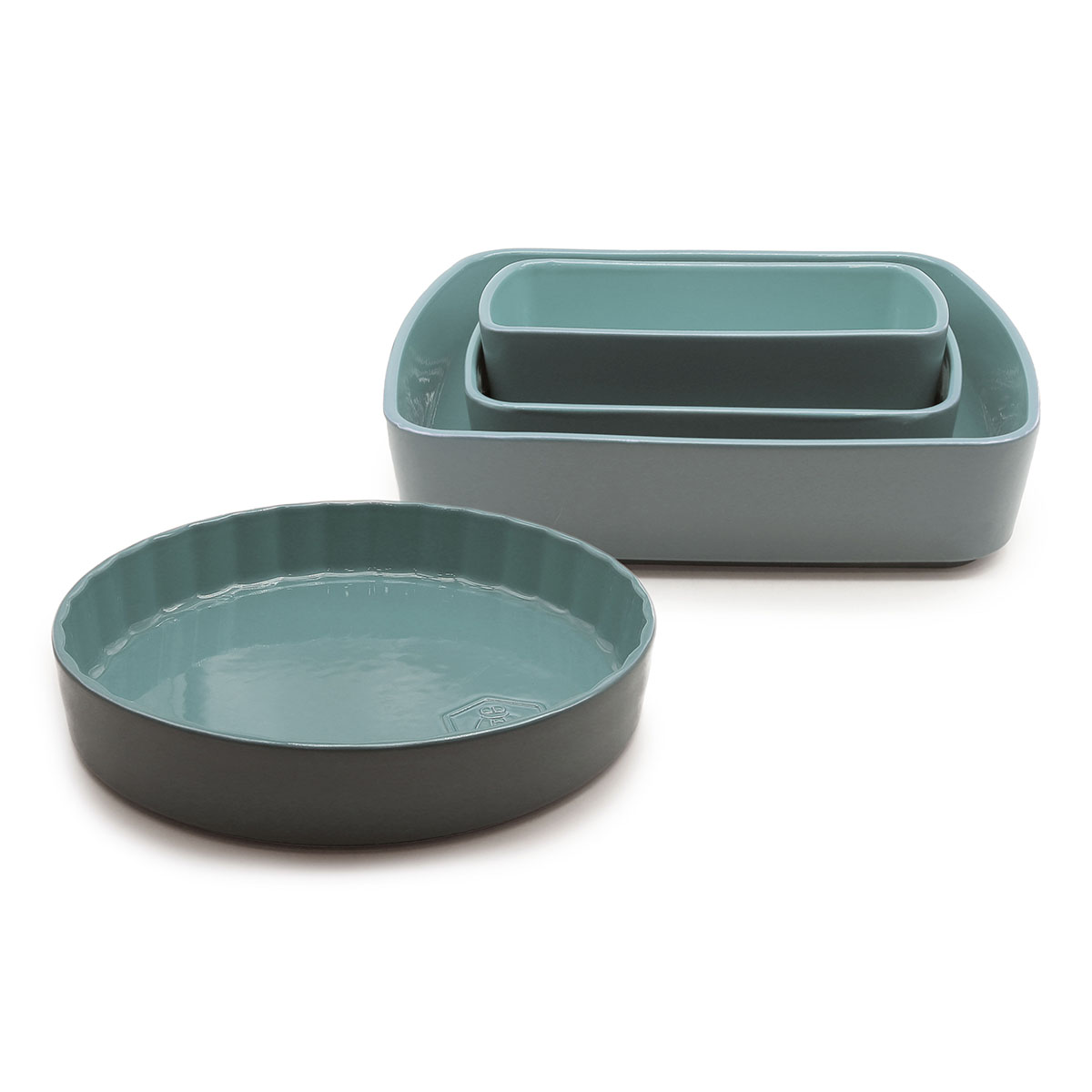 Moule rectangulaire vert en céramique 34cm - "Jade"