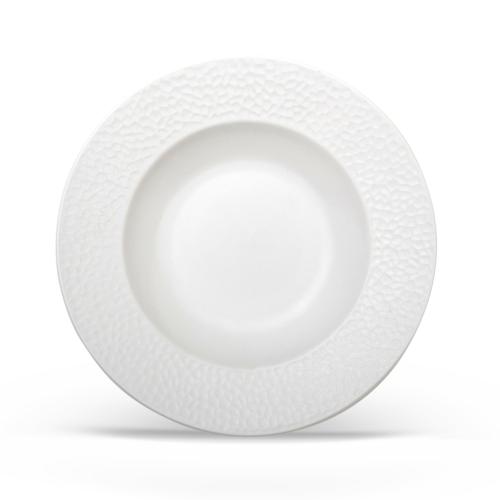 Lot de 6 assiettes creuses blanc - "Emilie