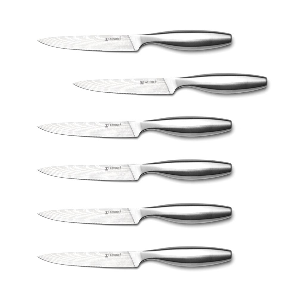 Laguiole - Set de 6 couteaux à steak argent Psyché