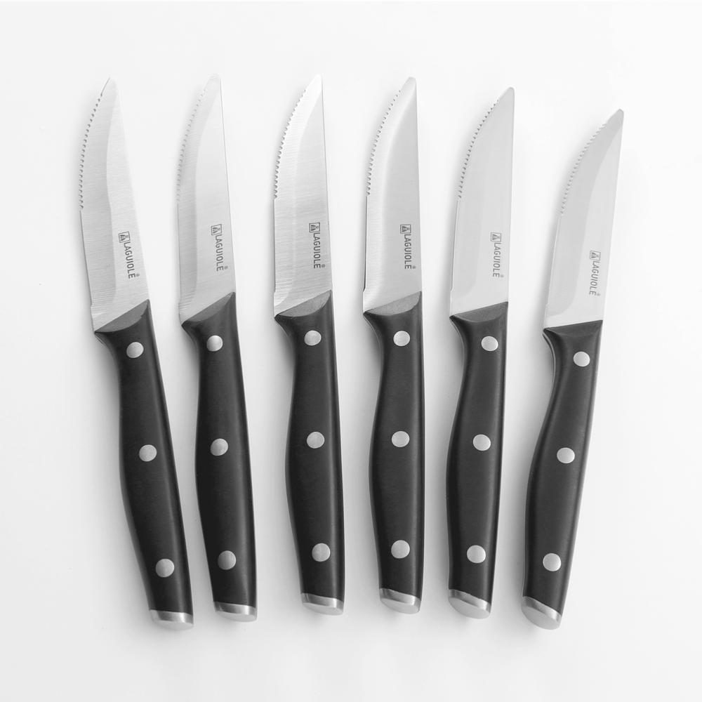 Laguiole - Set de 6 couteaux à steak noir Vatel