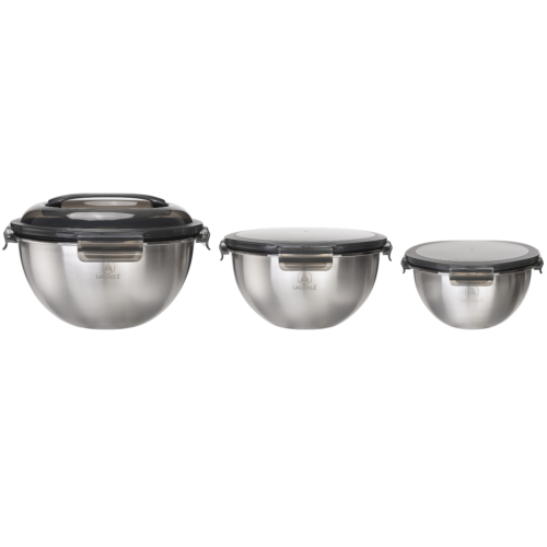 Set de 3 bols inox 20/24/28cm - "Pique-nique"
