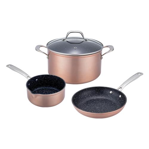 Set de 4 pièces cuivré 24cm Greblon céramique - "Héritage"