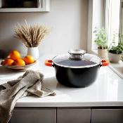 Faitout noir 24cm revêtement céramique - "RobuCook"
