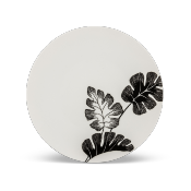 Service 18 pièces noir et blanc - "Leaf"
