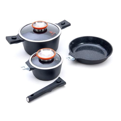 Set de 8 pièces noir 24cm amovible - "Alizée Minimax"