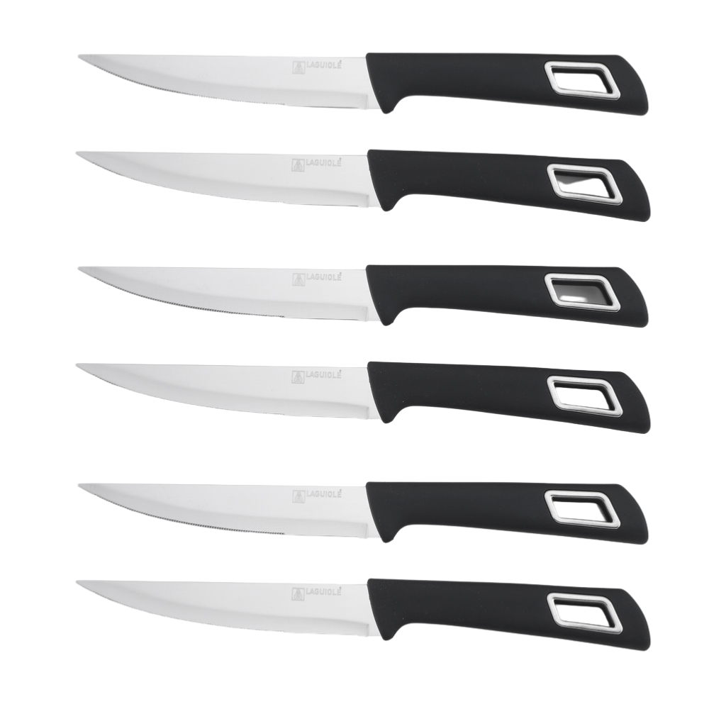 Laguiole - Set de 6 couteaux à steak noir Soho