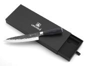 Couteau santoku 'Martelée' noir 29,5cm - "Aya"