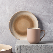 Lot de 2 mugs taupe - "Iris"