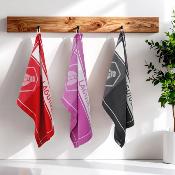 Lot de 3 torchons jacquard 50x70cm noir -  "Miel" 