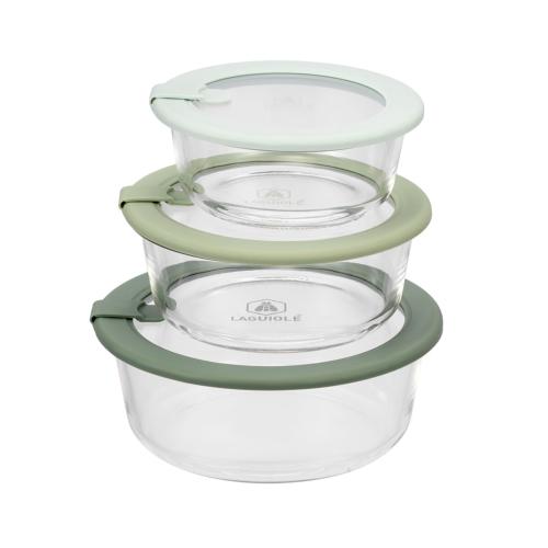 Lot de 3 boîtes en verre rondes avec couvercle 400/650/950ml