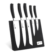 Bloc magntique de 5 couteaux en acier noir - "Tirel