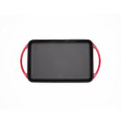 Plancha rectangulaire fonte émaillée rouge 33cm