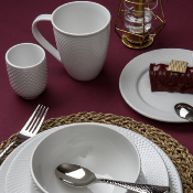 Lot de 6 assiettes à dessert blanc - "Serenity"