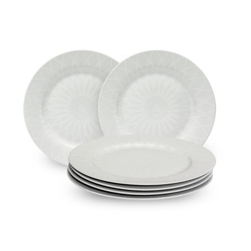 Lot de 6 assiettes plates blanc- "Infinity"