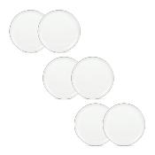 Lot de 6 assiettes plates blanc - "Sélène"