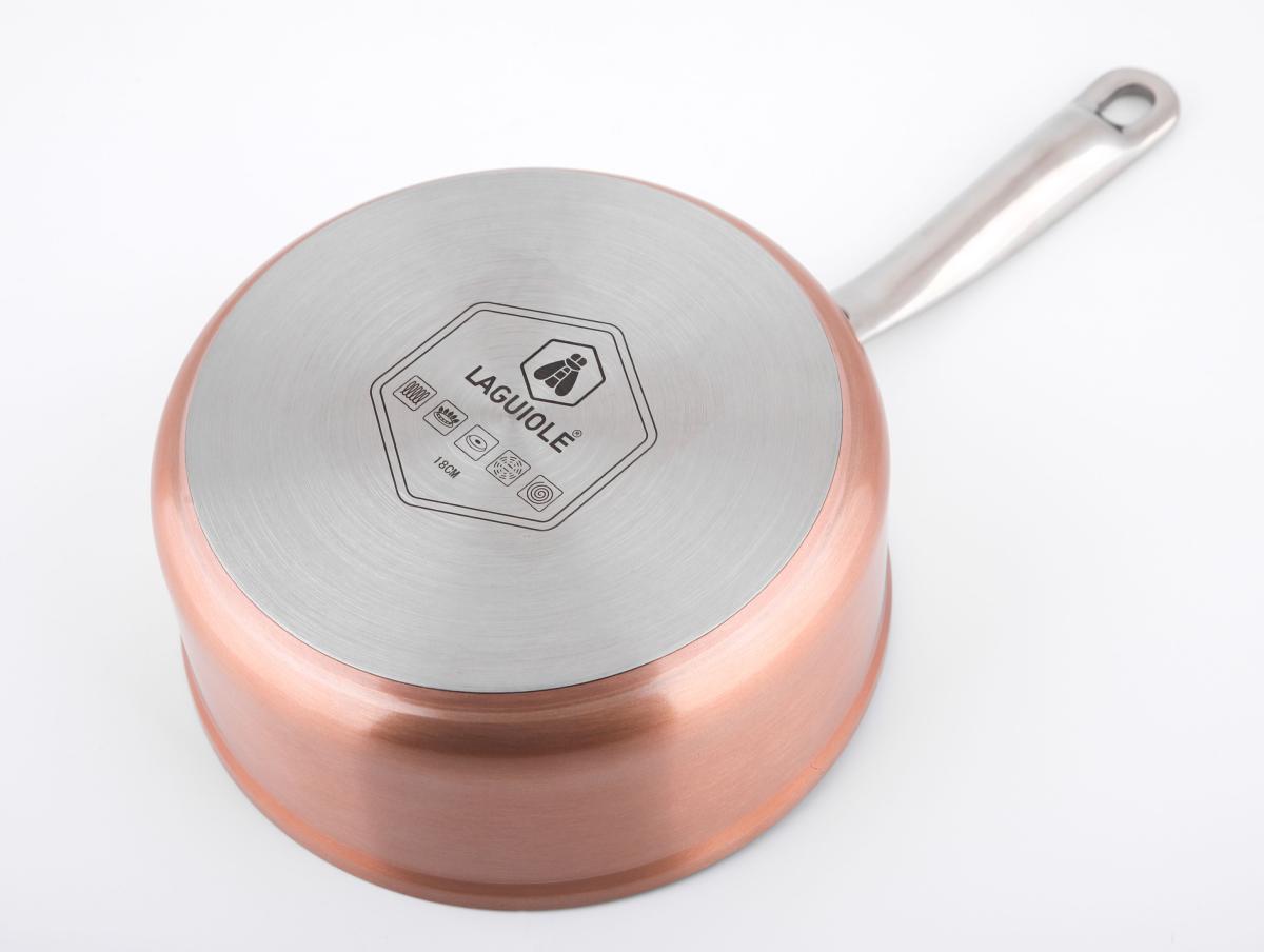 Casserole 18cm couleur cuivre effet pierre Laguiole