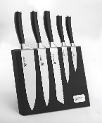 Bloc magnétique de 5 couteaux noir - "Tirel"
