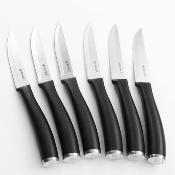 Set de 6 couteaux à steak en acier noir - "Tirel"