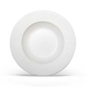 Lot de 6 assiettes creuses blanc - "Emilie