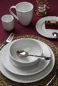 Lot de 6 assiettes plates blanc - "Serenity