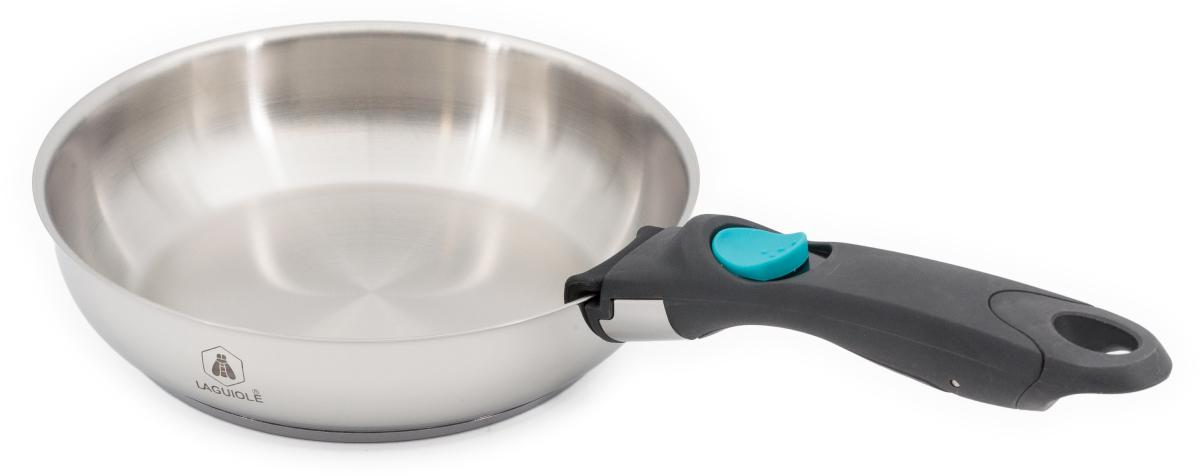 Laguiole - 3 Poêles amovible astuces inox 20/24/28 cm induction