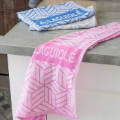 Lot de 3 torchons prune/gris/bleu 50x80cm - "Sorbet"