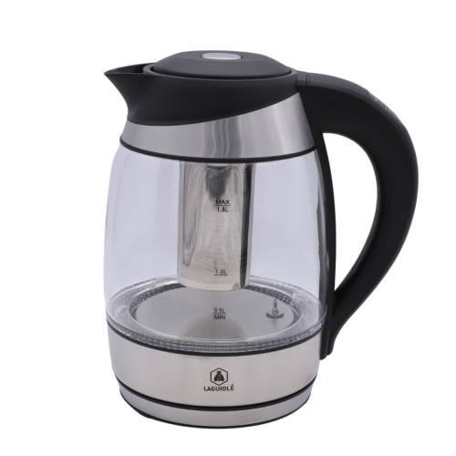Bouilloire inox/verre - 1,7L