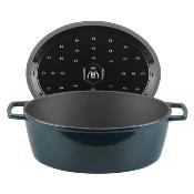 Cocotte en fonte ovale 33cm - "Masseiron Emeraude"