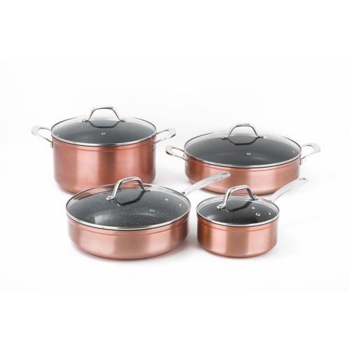 Batterie 8 pièces "Alix" - aluminium forgé - coloris cuivré