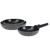 Set de 3 poles noir amovible 20/24/28cm - "Charbon"