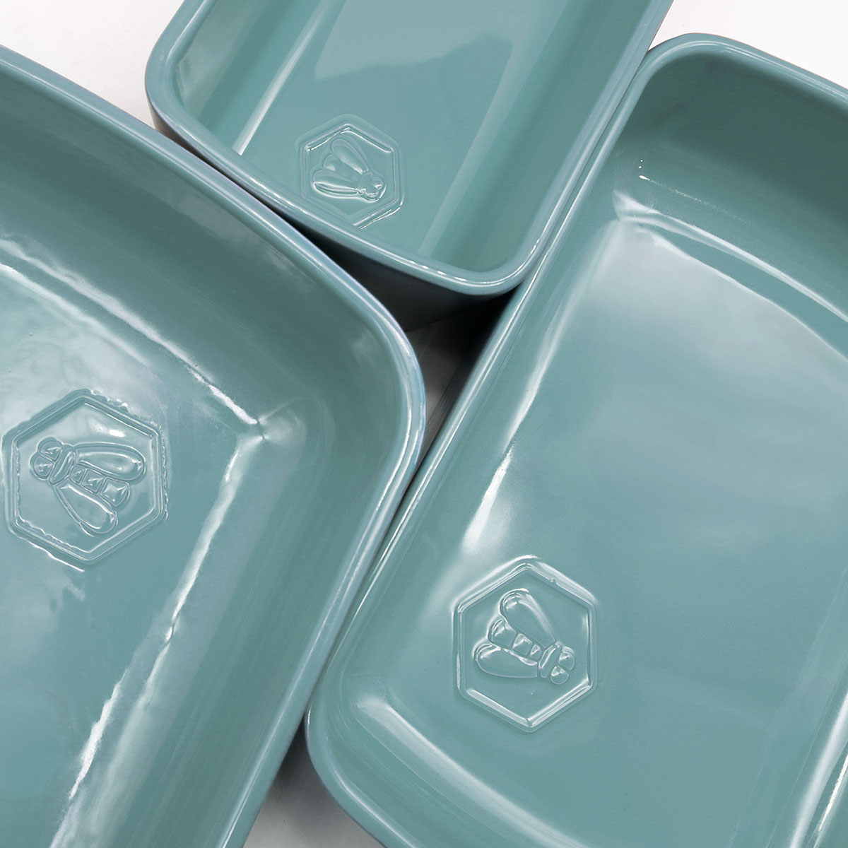 Moule rectangulaire vert en céramique 34cm - "Jade"