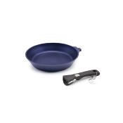 Set de 3 poêles noir amovible  20/24/28cm - "Diamant Bleu"