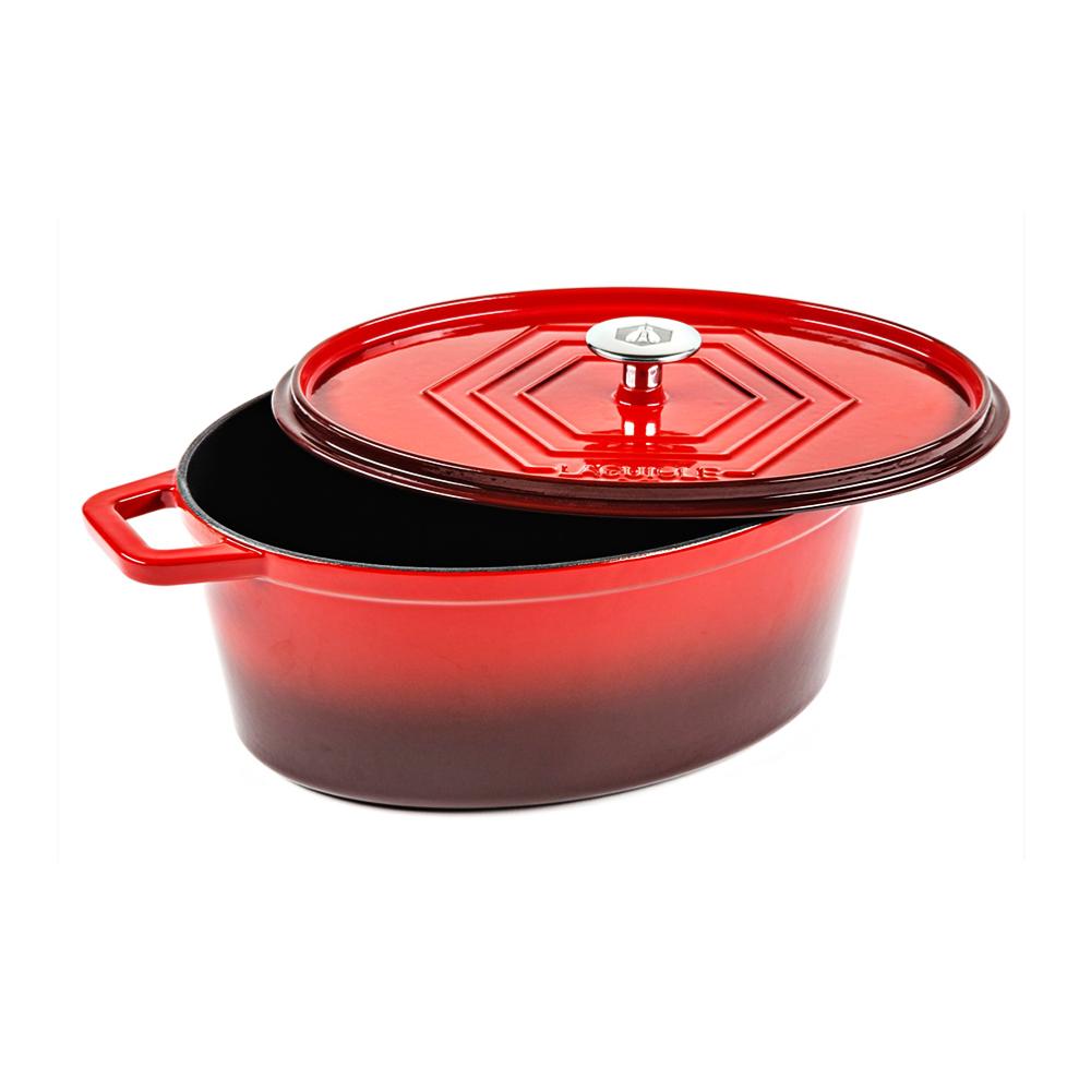 Cocotte en fonte ovale rouge 31cm