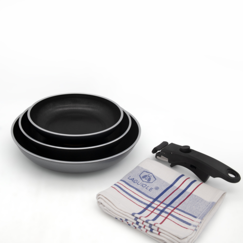 Set de 3 poêles gris amovible 20/24/28cm - "Astuce"