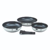 Set de 3 poles inox amovible 20/24/28cm antiadhsif - "Ractif"