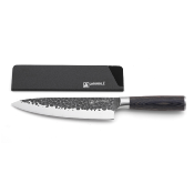 Couteau santoku 'Martelée' noir 29,5cm - "Aya"