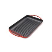 Plancha grill rectangulaire fonte émaillée rouge 33cm