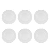 Lot de 6 assiettes plates blanc - "Serenity"