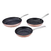 Set de 3 poles cuivr 20/24/28cm Greblon cramique - "Hritage"
