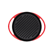 Set de 3 pièces fonte émaillée rouge