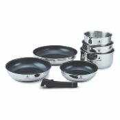 Set de 7 pièces inox amovible antiadhésif - "Réactif"